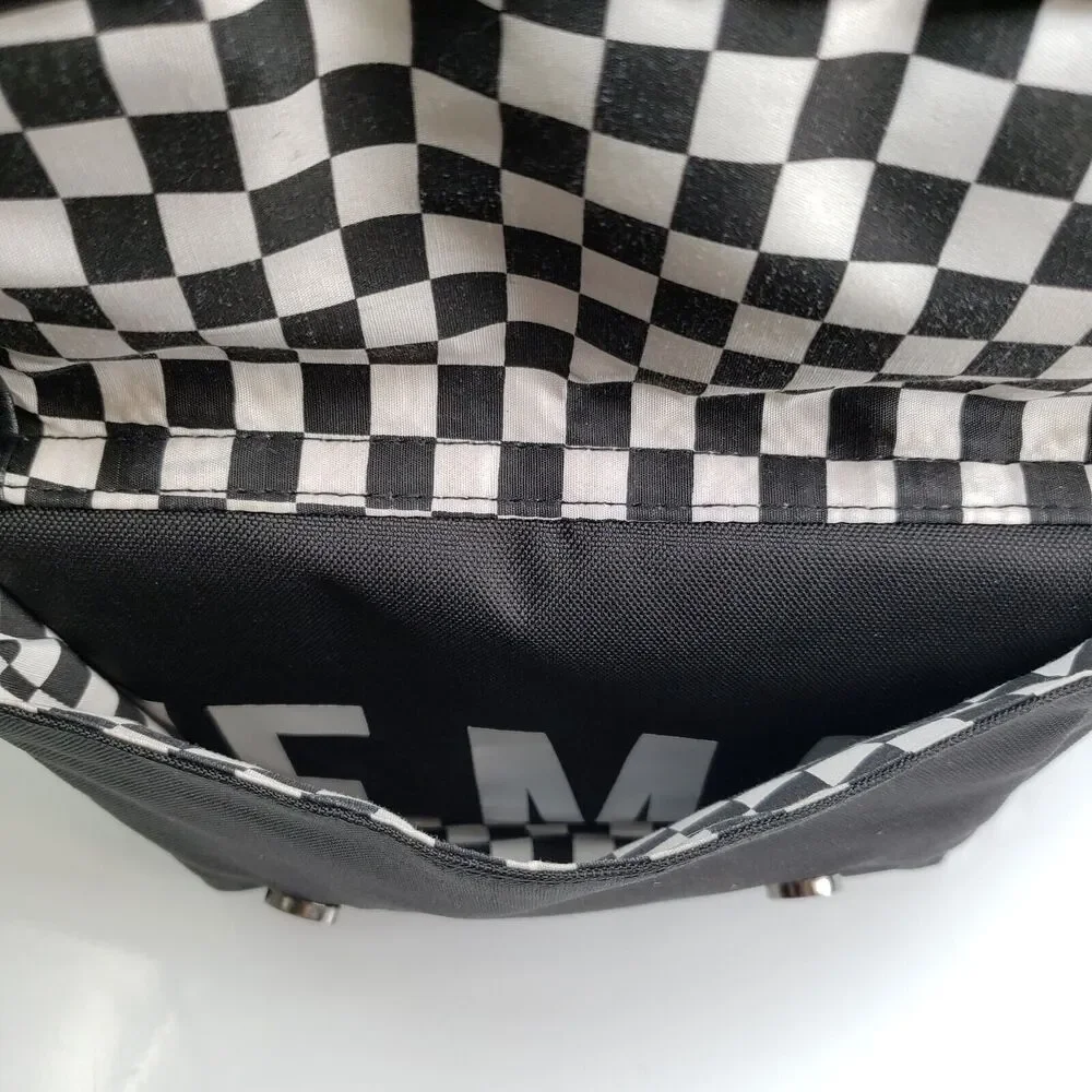 STEVE MADDEN Classic Utility LOGO Backpack/ Laptop Bag Black And White